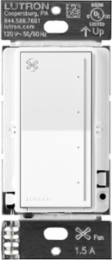 Lutron Sunnata Touch Fan Control, 4-Speed, 1.5A Paddle Fan, AC Motor, Single Pole, Neutral Required, 120V, ST-FSQN-BW, Brilliant White