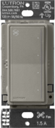 Lutron Sunnata Touch Fan Control, 4-Speed, 1.5A Paddle Fan, AC Motor, Single Pole, Neutral Required, 120V, ST-FSQN-CS, Cobblestone