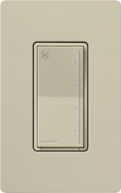Lutron Sunnata Touch Fan Control, 4-Speed, 1.5A Paddle Fan, AC Motor, Single Pole, Neutral Required, 120V, ST-FSQN-CY, Clay