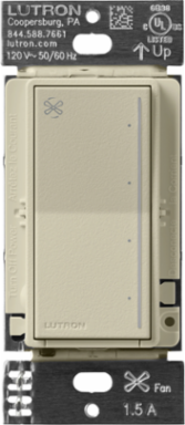 Lutron Sunnata Touch Fan Control, 4-Speed, 1.5A Paddle Fan, AC Motor, Single Pole, Neutral Required, 120V, ST-FSQN-CY, Clay