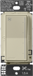 Lutron Sunnata Touch Fan Control, 4-Speed, 1.5A Paddle Fan, AC Motor, Single Pole, Neutral Required, 120V, ST-FSQN-CY, Clay