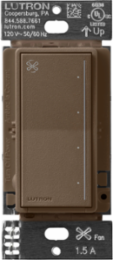 Lutron Sunnata Touch Fan Control, 4-Speed, 1.5A Paddle Fan, AC Motor, Single Pole, Neutral Required, 120V, ST-FSQN-EP, Espresso