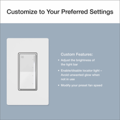 Lutron Sunnata Touch Fan Control, 4-Speed, 1.5A Paddle Fan, AC Motor, Single Pole, Neutral Required, 120V, ST-FSQN-GL, Glacier White