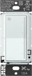 Lutron Sunnata Touch Fan Control, 4-Speed, 1.5A Paddle Fan, AC Motor, Single Pole, Neutral Required, 120V, ST-FSQN-GL, Glacier White