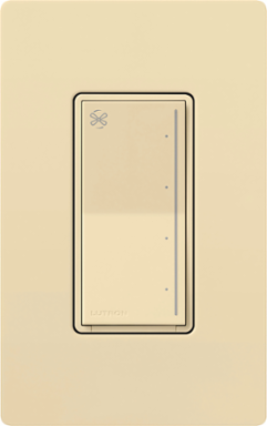 Lutron Sunnata Touch Fan Control, 4-Speed, 1.5A Paddle Fan, AC Motor, Single Pole, Neutral Required, 120V, ST-FSQN-IV, Ivory