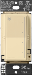 Lutron Sunnata Touch Fan Control, 4-Speed, 1.5A Paddle Fan, AC Motor, Single Pole, Neutral Required, 120V, ST-FSQN-IV, Ivory