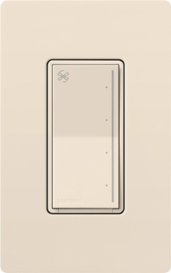 Lutron Sunnata Touch Fan Control, 4-Speed, 1.5A Paddle Fan, AC Motor, Single Pole, Neutral Required, 120V, ST-FSQN-LA, Light Almond