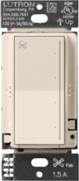 Lutron Sunnata Touch Fan Control, 4-Speed, 1.5A Paddle Fan, AC Motor, Single Pole, Neutral Required, 120V, ST-FSQN-LA, Light Almond