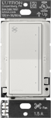 Lutron Sunnata Touch Fan Control, 4-Speed, 1.5A Paddle Fan, AC Motor, Single Pole, Neutral Required, 120V, ST-FSQN-LG, Lunar Gray