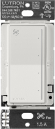 Lutron Sunnata Touch Fan Control, 4-Speed, 1.5A Paddle Fan, AC Motor, Single Pole, Neutral Required, 120V, ST-FSQN-LG, Lunar Gray