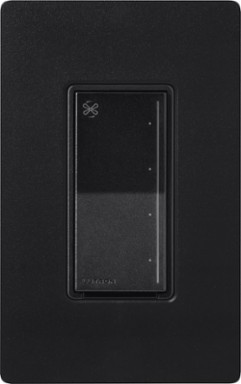 Lutron Sunnata Touch Fan Control, 4-Speed, 1.5A Paddle Fan, AC Motor, Single Pole, Neutral Required, 120V, ST-FSQN-MN, Midnight