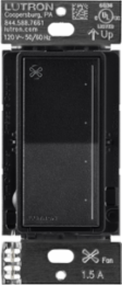 Lutron Sunnata Touch Fan Control, 4-Speed, 1.5A Paddle Fan, AC Motor, Single Pole, Neutral Required, 120V, ST-FSQN-MN, Midnight