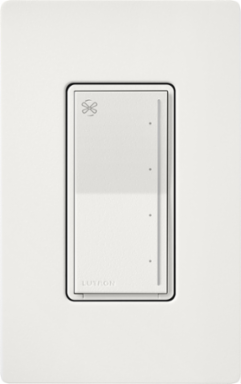 Lutron Sunnata Touch Fan Control, 4-Speed, 1.5A Paddle Fan, AC Motor, Single Pole, Neutral Required, 120V, ST-FSQN-RW, Architectural White