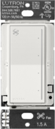 Lutron Sunnata Touch Fan Control, 4-Speed, 1.5A Paddle Fan, AC Motor, Single Pole, Neutral Required, 120V, ST-FSQN-RW, Architectural White