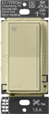 Lutron Sunnata Touch Fan Control, 4-Speed, 1.5A Paddle Fan, AC Motor, Single Pole, Neutral Required, 120V, ST-FSQN-SA, Sage