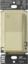 Lutron Sunnata Touch Fan Control, 4-Speed, 1.5A Paddle Fan, AC Motor, Single Pole, Neutral Required, 120V, ST-FSQN-SA, Sage
