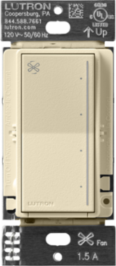 Lutron Sunnata Touch Fan Control, 4-Speed, 1.5A Paddle Fan, AC Motor, Single Pole, Neutral Required, 120V, ST-FSQN-SD, Sand