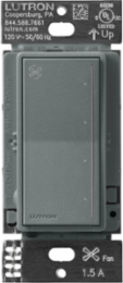 Lutron Sunnata Touch Fan Control, 4-Speed, 1.5A Paddle Fan, AC Motor, Single Pole, Neutral Required, 120V, ST-FSQN-SL, Slate