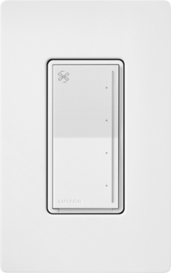 Lutron Sunnata Touch Fan Control, 4-Speed, 1.5A Paddle Fan, AC Motor, Single Pole, Neutral Required, 120V, ST-FSQN-SW, Snow White