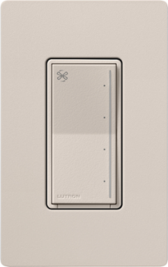 Lutron Sunnata Touch Fan Control, 4-Speed, 1.5A Paddle Fan, AC Motor, Single Pole, Neutral Required, 120V, ST-FSQN-TP, Taupe