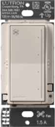 Lutron Sunnata Touch Fan Control, 4-Speed, 1.5A Paddle Fan, AC Motor, Single Pole, Neutral Required, 120V, ST-FSQN-TP, Taupe