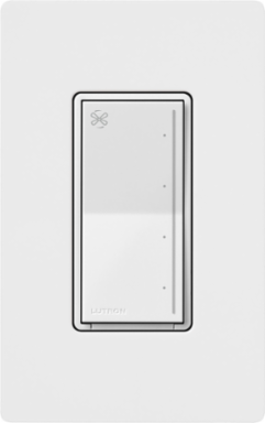 Lutron Sunnata Touch Fan Control, 4-Speed, 1.5A Paddle Fan, AC Motor, Single Pole, Neutral Required, 120V, ST-FSQN-WH, White