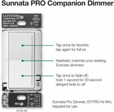 Sunnata PRO Companion Dimmer Switch - Ivory, Glossy Finish, 2.94 Inch Width, 4.69 Inch Length