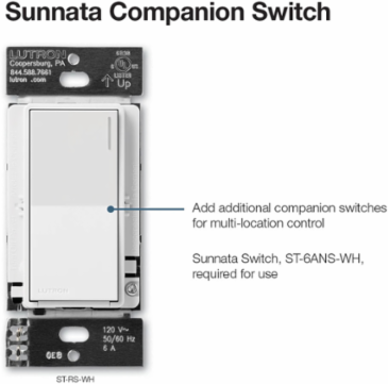 Sunnata Companion Switch, 4.69 Inch Length, Satin Finish, Clay Color