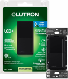 Sunnata Touch LED+ Dimmer Switch 150W LED/600W Incandescent, Black, Gloss Finish