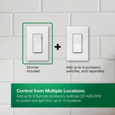 Sunnata Touch LED+ Dimmer Switch, 150W LED/600W Incandescent, Light Almond