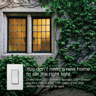 Sunnata Touch LED+ Dimmer Switch, 150W LED/600W Incandescent, Light Almond