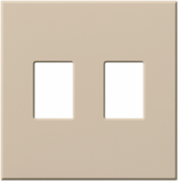 Vareo 2-Gang Wallplate, Taupe, 4.56 x 4.56 Inch, Plastic, Vertical
