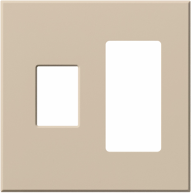 Vareo 2-Gang Wallplate, Taupe, 4.56 Inch x 4.56 Inch, Plastic, Vertical