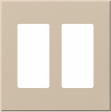 Vareo 2-Gang Wallplate, 4.56 x 4.56 Inch, Matte Taupe, Plastic