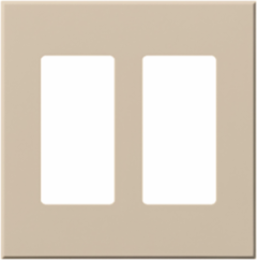Vareo 2-Gang Wallplate, 4.56 x 4.56 Inch, Matte Taupe, Plastic