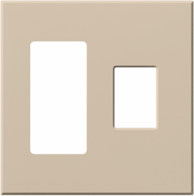 Vareo 2-Gang Wallplate, Taupe, 4.56 Inch x 4.56 Inch, Plastic, Matte Finish
