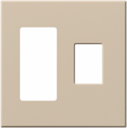 Vareo 2-Gang Wallplate, Taupe, 4.56 Inch x 4.56 Inch, Plastic, Matte Finish