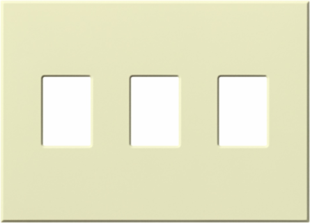 Multigang Wallplate 3-Gang Almond, 4.56 x 6.32 Inch, Plastic, Matte Finish