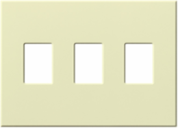 Multigang Wallplate 3-Gang Almond, 4.56 x 6.32 Inch, Plastic, Matte Finish