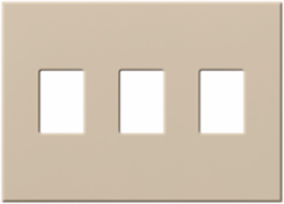 Taupe 3-Gang Wallplate, Surface Mounted, Plastic, 4.56 x 6.32 Inch