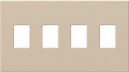 Vareo 4-Gang Wallplate, 4.56 x 8.45 Inch, Plastic, Taupe, Matte Finish