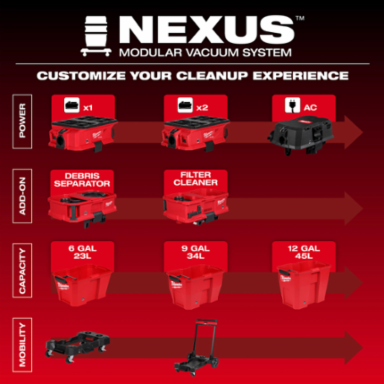 M18 FUEL™ 6 Gallon Cordless Wet/Dry Vacuum - 87 CFM, 1-7/8" Hose Diameter, 26 lbs