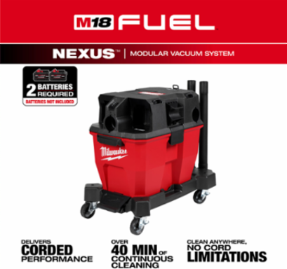 M18 FUEL™ 9 Gallon Cordless Wet/Dry Vacuum with 1-7/8" Hose, 109 CFM