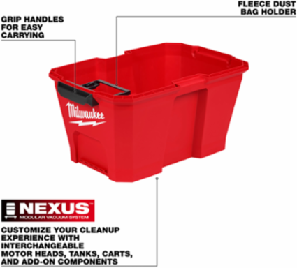 6 Gallon Wet/Dry Vacuum Tank with Grip Handles and Oversized Drain