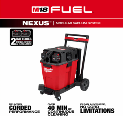 M18 FUEL™ 12 Gallon Wet/Dry Vacuum Kit, 109 CFM, 50.29 lbs, Cordless