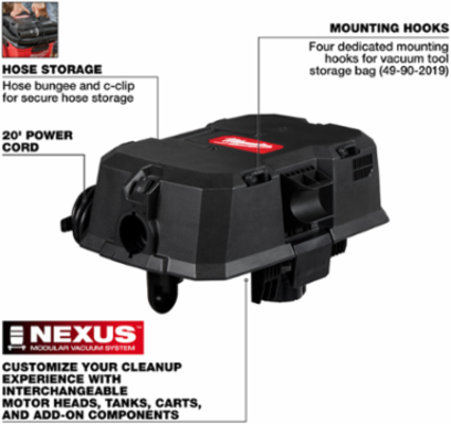 6.5 Peak HP Wet/Dry Vacuum Motor Head with 145 CFM and 88" Suction