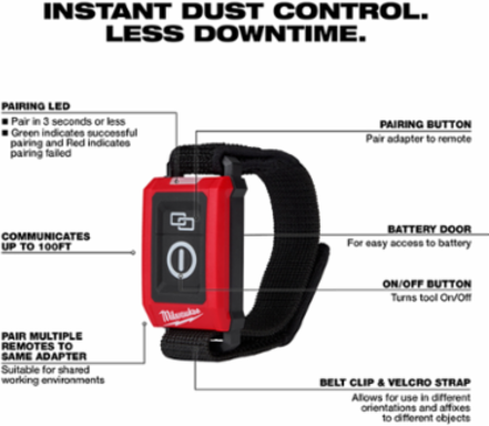 Wireless Dust Control Adapter & Remote Kit, Universal Fit, Instant Dust Control