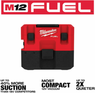 M12 FUEL™ 1.6 Gallon Cordless Wet/Dry Vacuum, 45 CFM, 42" Suction, HEPA Filter