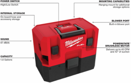 M12 FUEL™ 1.6 Gallon Wet/Dry Vacuum-Reconditioned