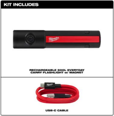 Milwaukee® Rechargeable 500L Everyday Carry Flashlight w/ Magnet